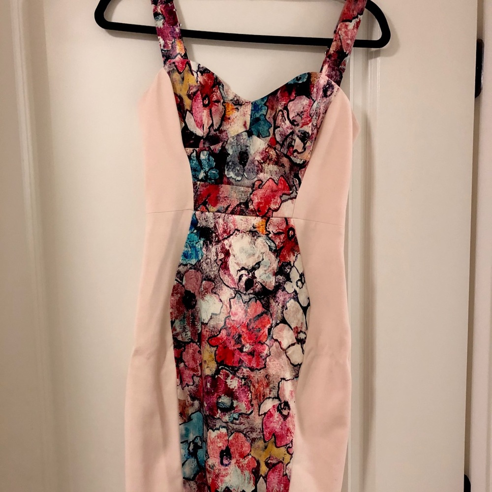 Black Halo Cocktail Dress Pink Floral